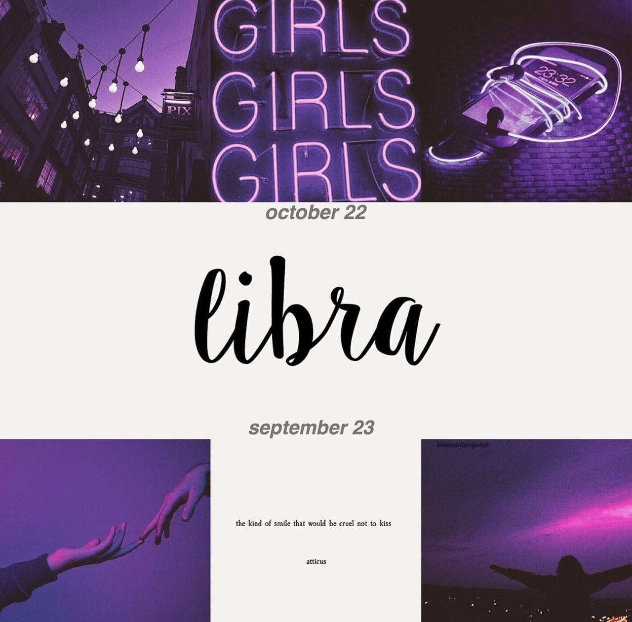 Libra, September 23, purple neon sign, HD Desktop Wallpaper