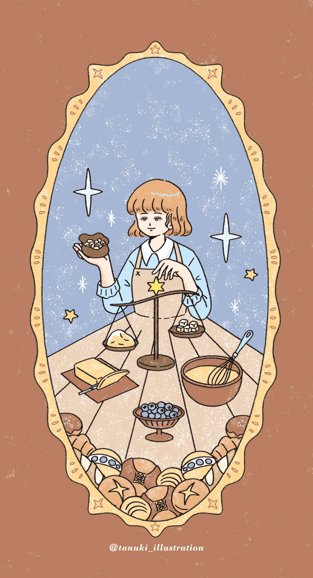 Libra Girl, starry sky, apron, Full HD Phone Wallpaper
