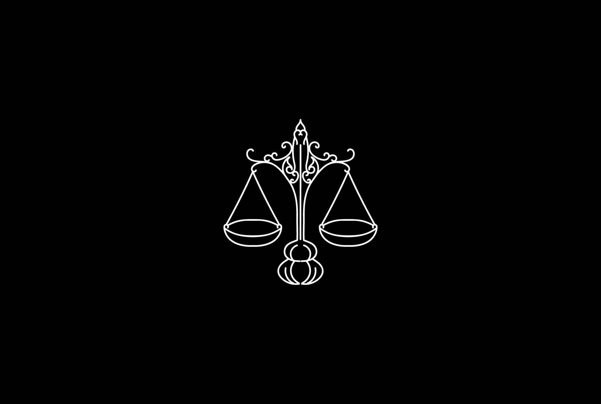 Libra Zodiac, dark minimalist, white line drawing, Full HD Desktop Wallpaper