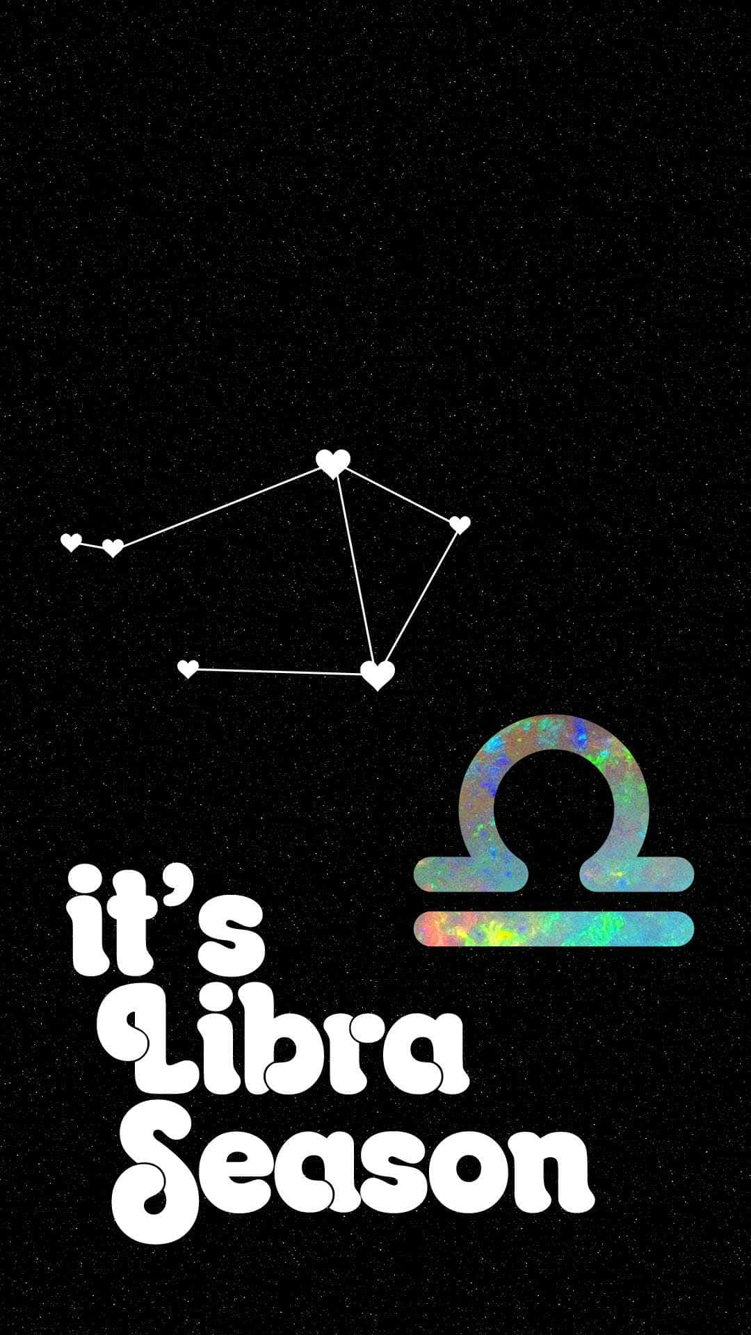 Libra, heart constellation, iridescent zodiac symbol, Full HD Phone Wallpaper