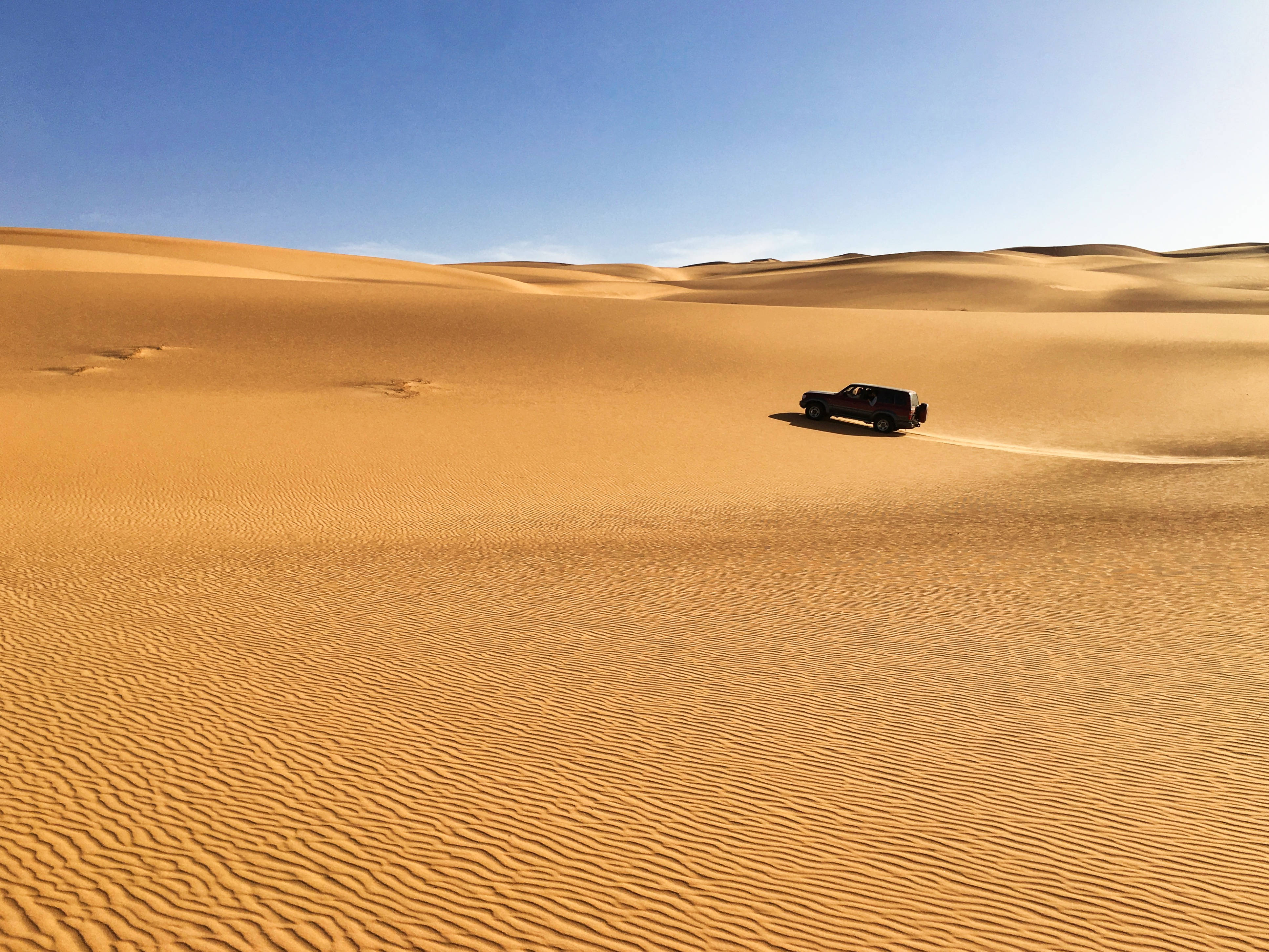 Libya, desert, golden sand dunes, 4K Desktop Wallpaper