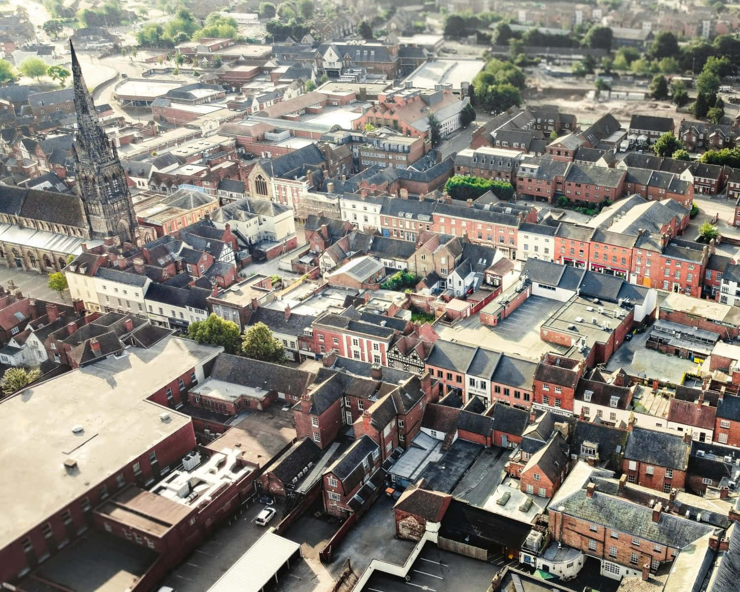 Lichfield, cityscape, aerial view, HD Desktop Wallpaper