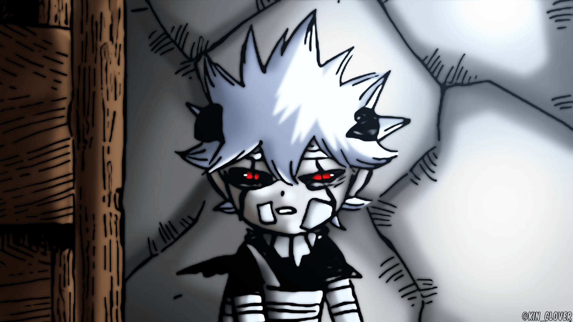 Liebe Black Clover, chibi anime character, spiky white hair, Full HD Desktop Wallpaper