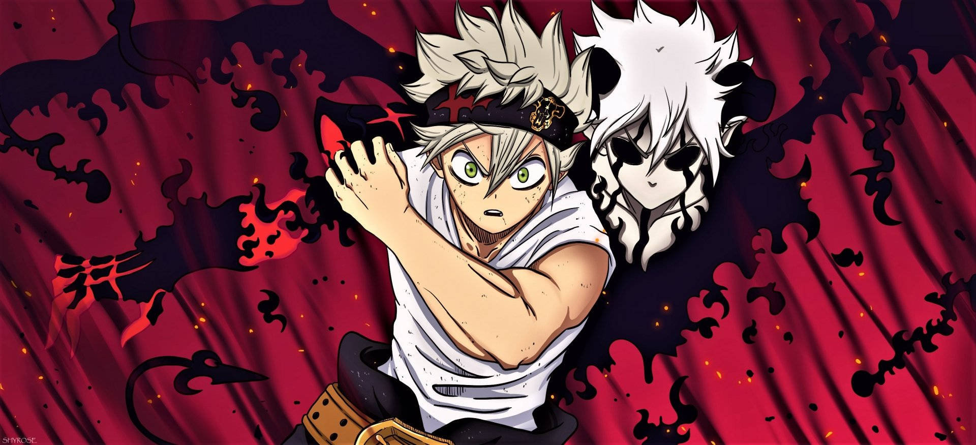 Liebe Black Clover, colored Asta poster, spiky white hair, Full HD Desktop Wallpaper
