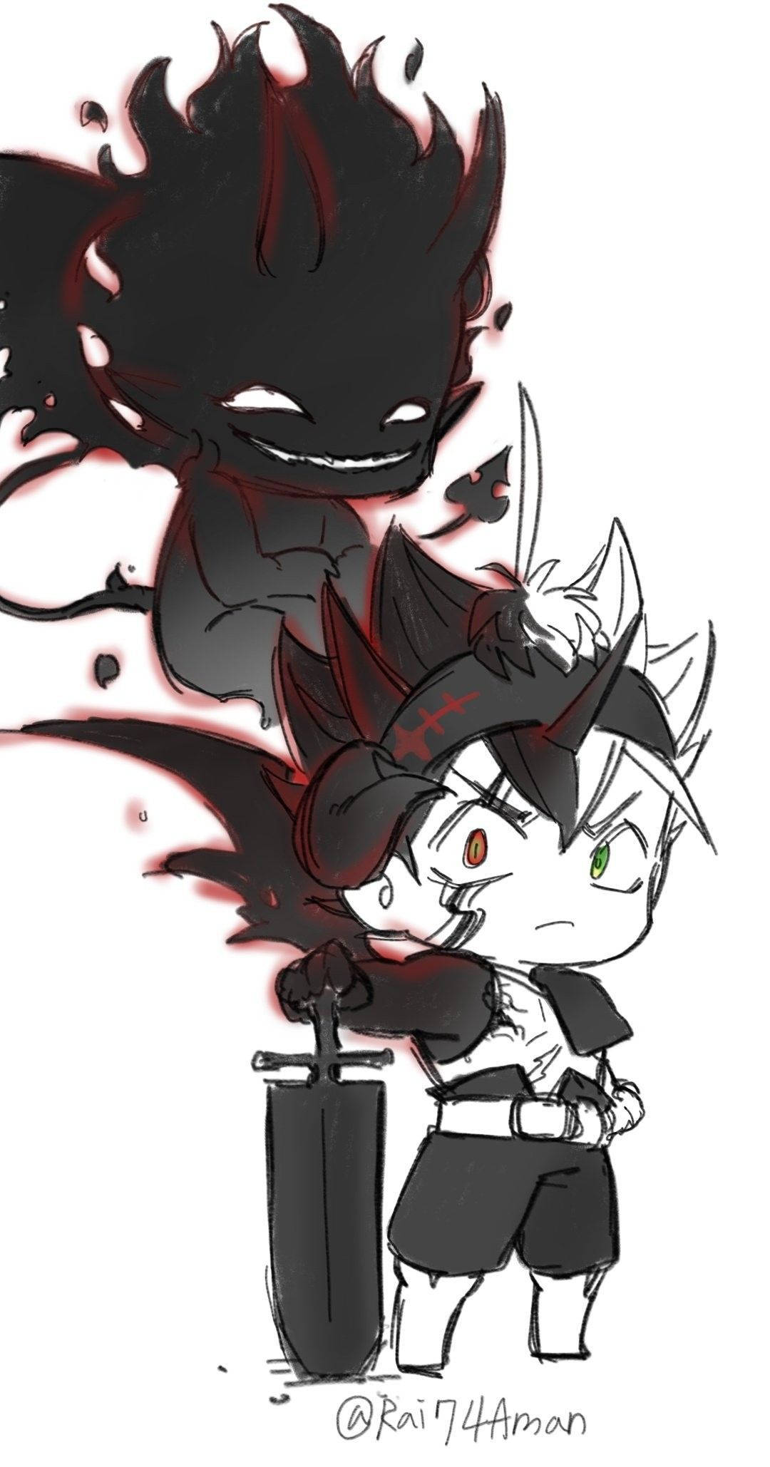Liebe, Black Clover, chibi anime boy, Full HD Phone Wallpaper