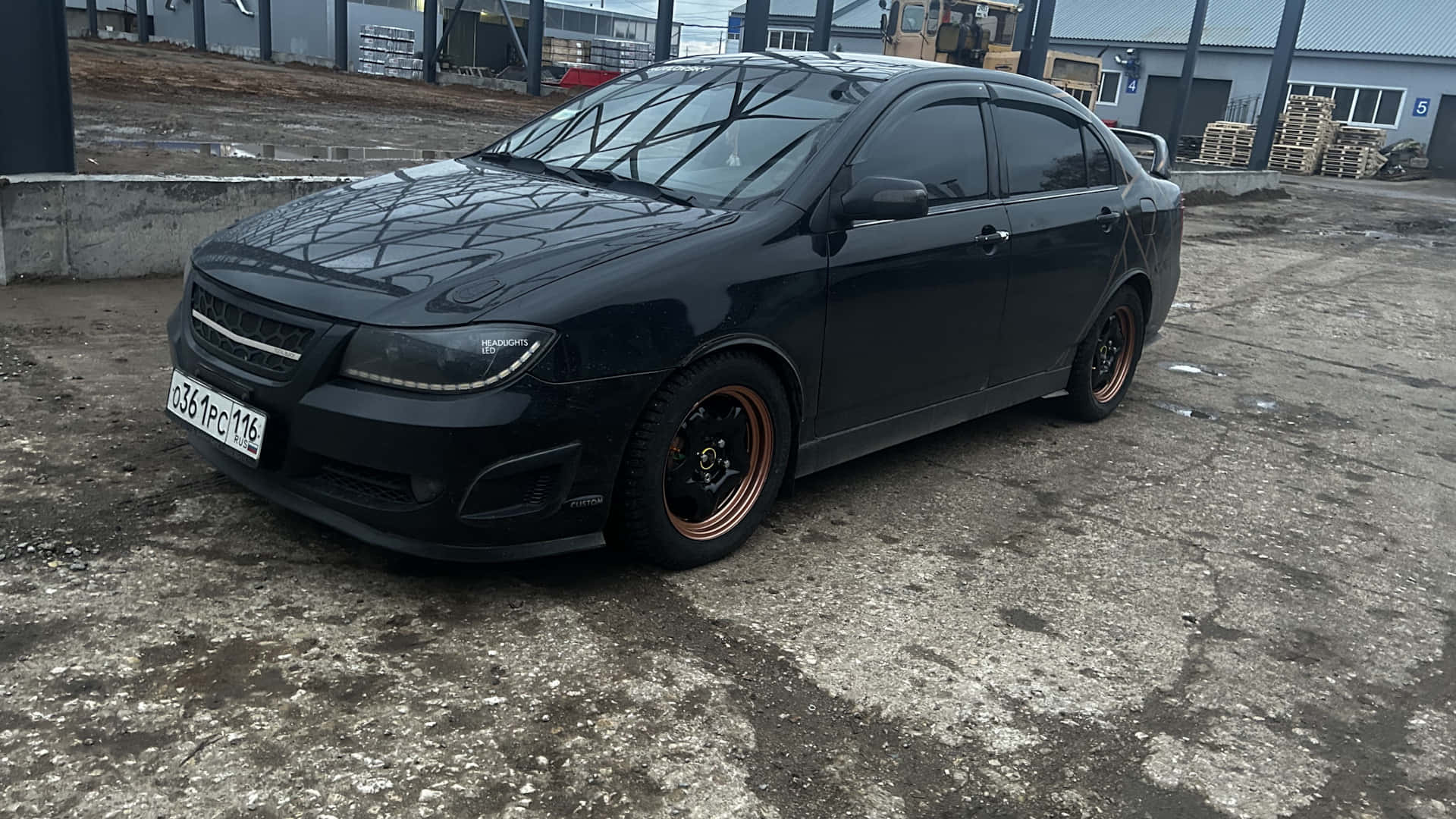 Lifan 620, matte black, copper wheels, Full HD Desktop Wallpaper