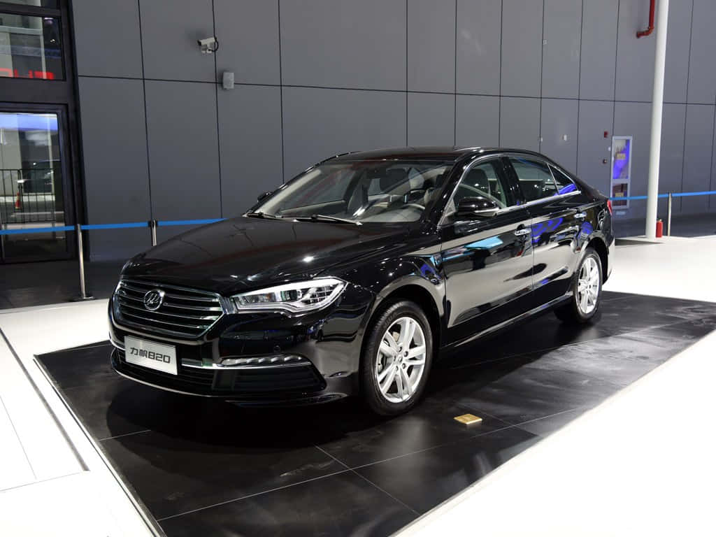 Lifan 620, black sedan, showroom floor, SD Desktop Wallpaper