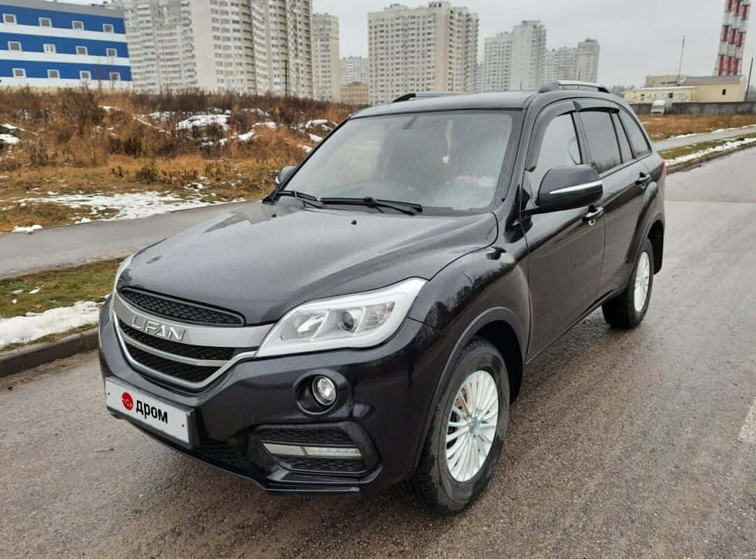 Lifan X60, sleek black, wet asphalt road, SD Desktop Wallpaper