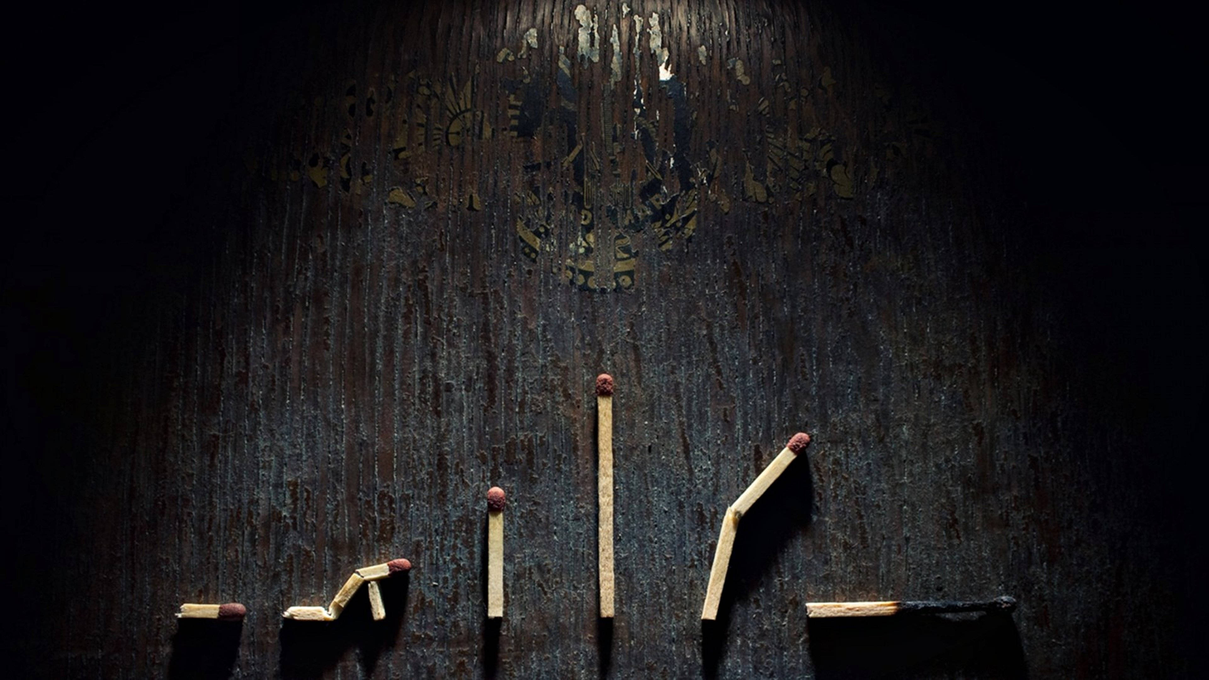 Life And Death, matchstick, dark textured surface, 4K Desktop Wallpaper