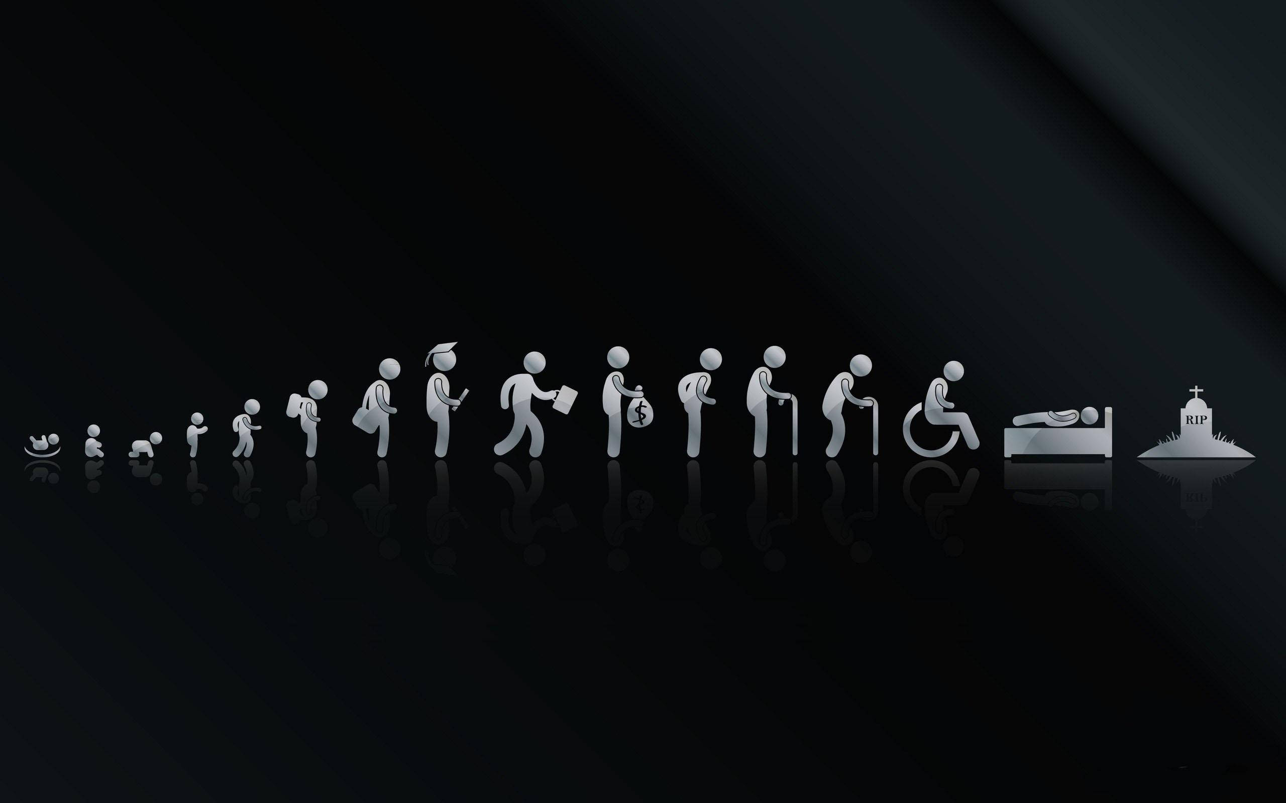 Life And Death, silver, stick figure, 2K Desktop Wallpaper