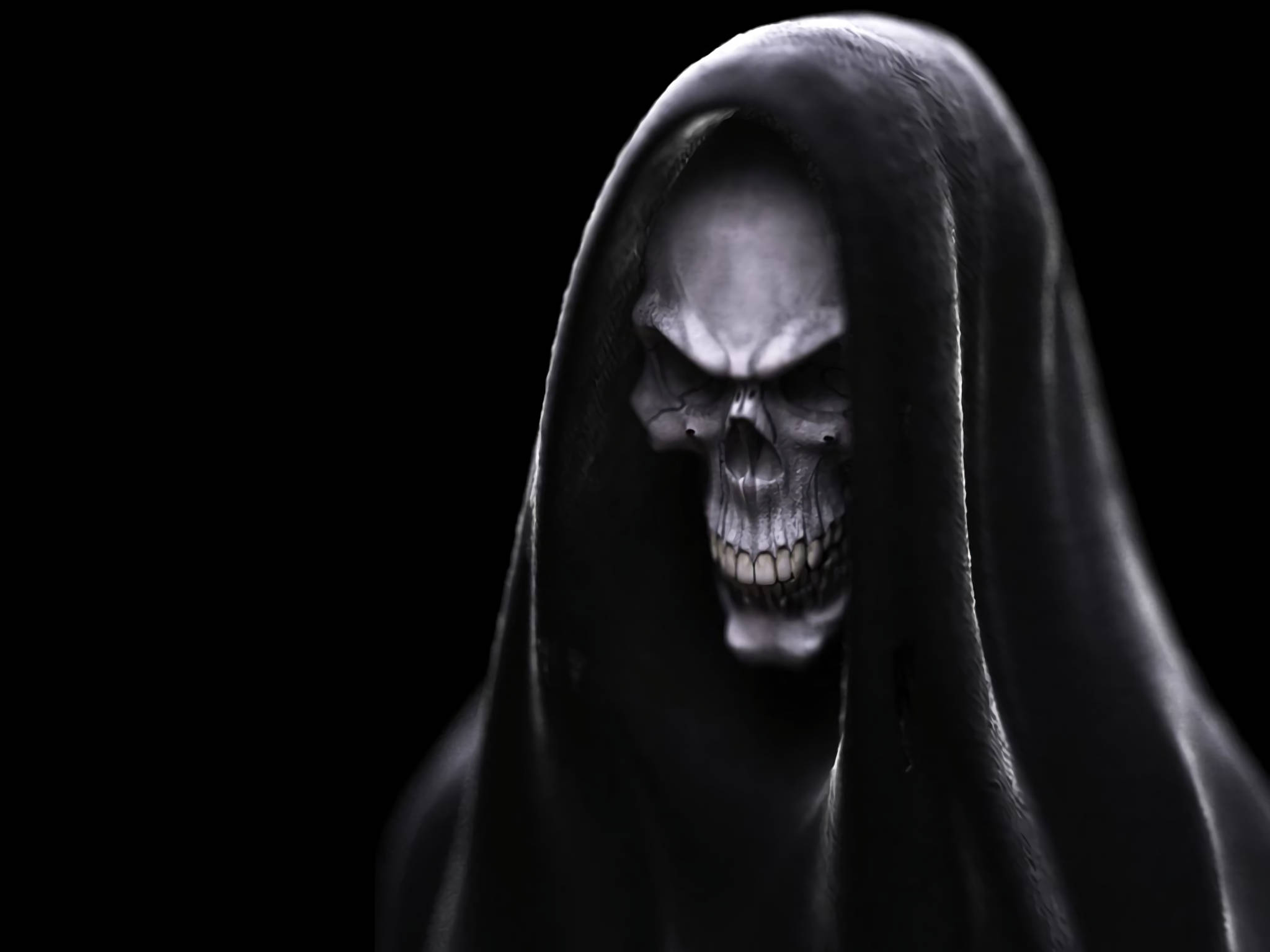 Life And Death, skeletal figure, dark hooded robe, Full HD Desktop Wallpaper