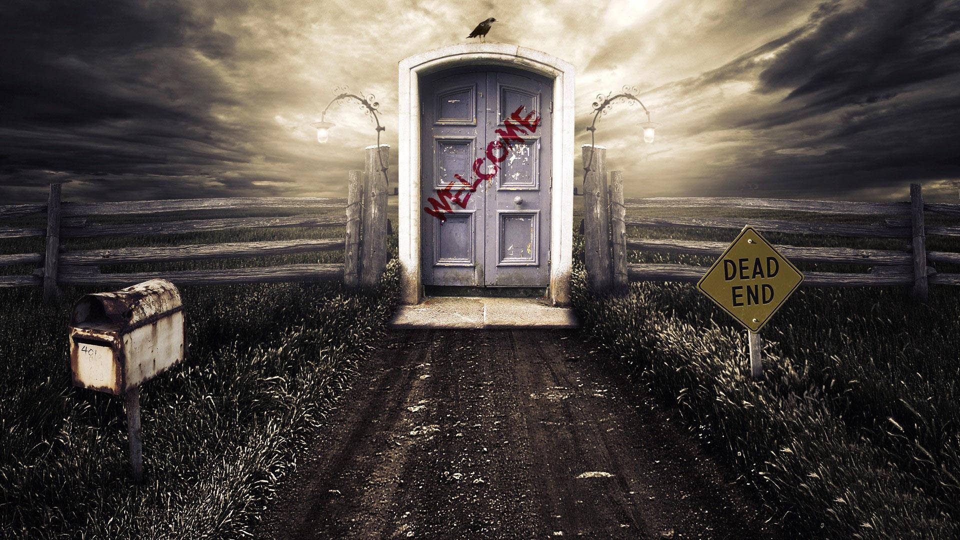 Life And Death At Doorstep, WELCOME, red, Full HD Desktop Wallpaper