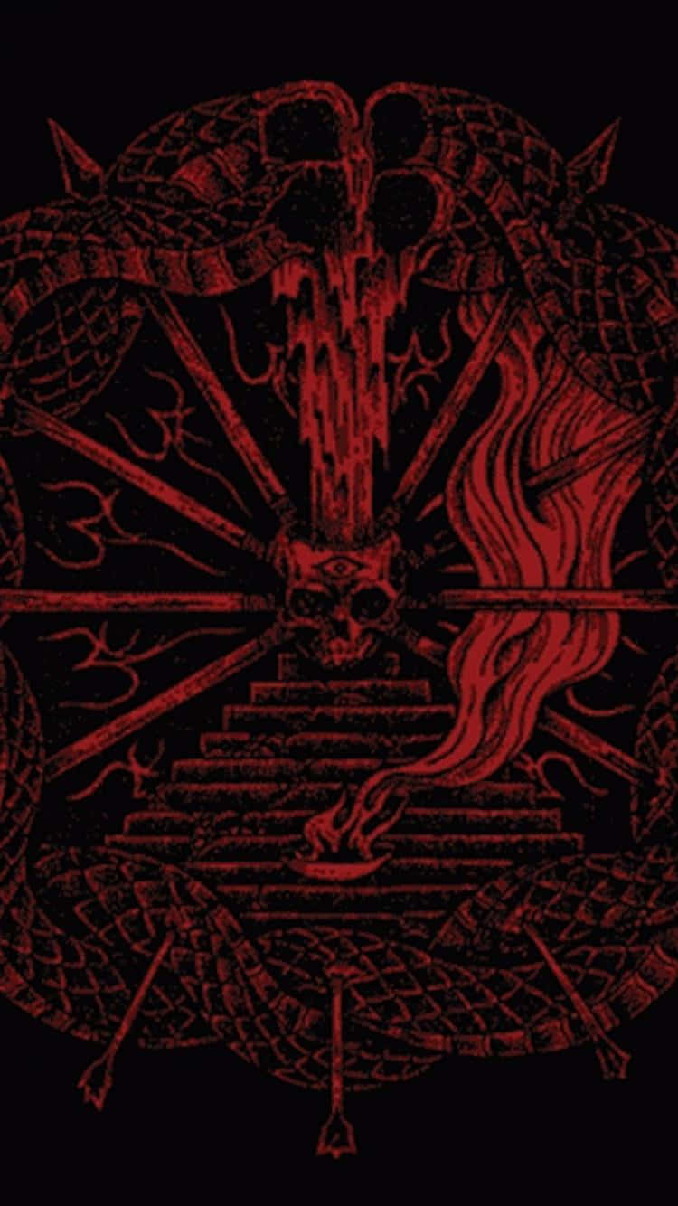 Death iPhone, dark red occult symbol, skull, HD Phone Wallpaper