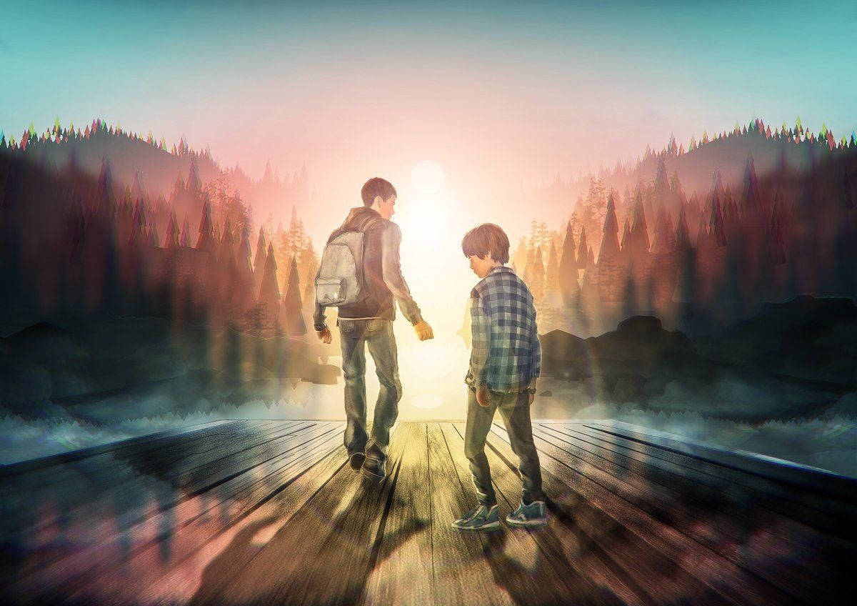 Life Is Strange, brothers, wooden bridge, SD Desktop Wallpaper