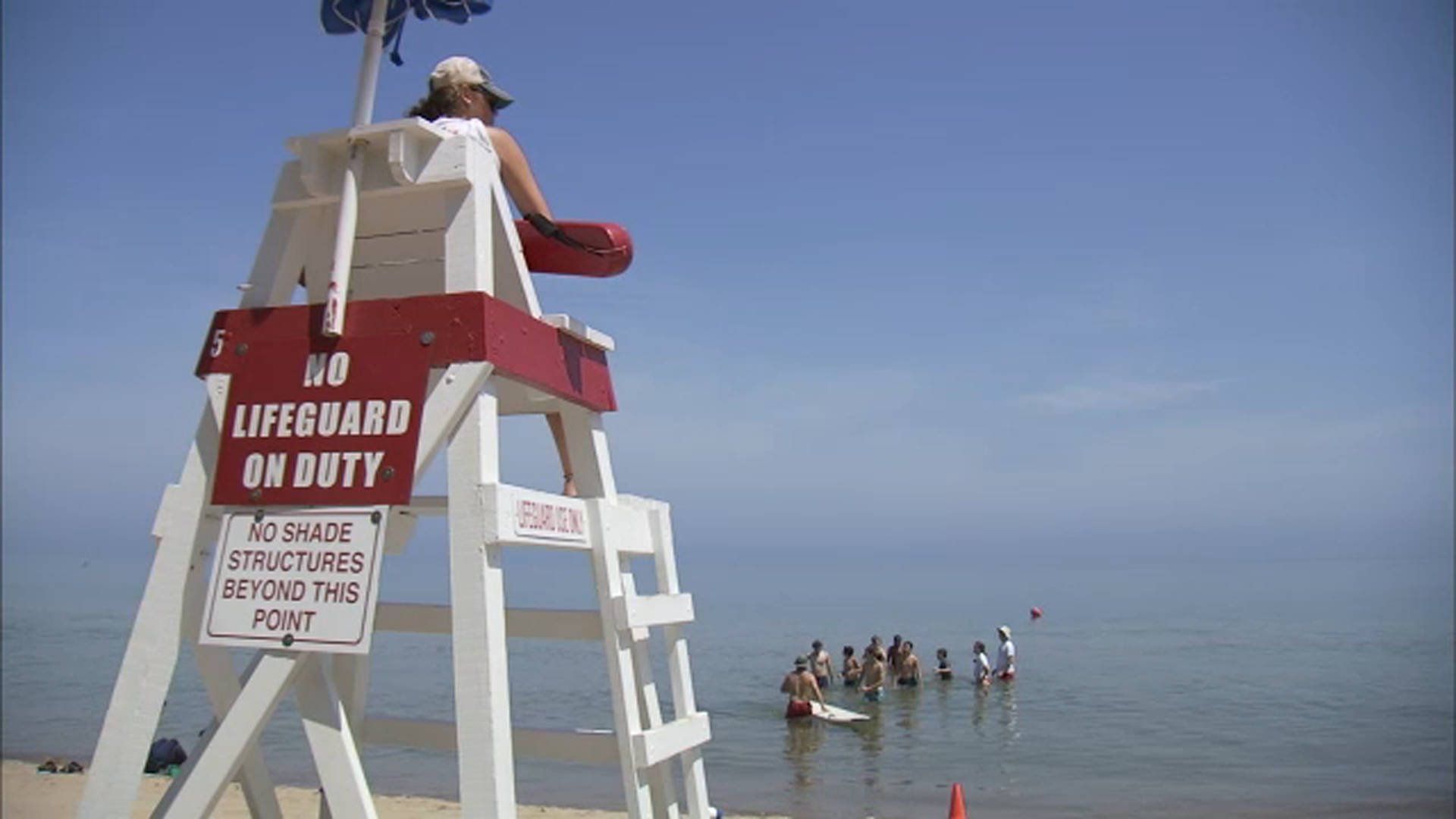 Lifeguard, beach patrol, white tower, Full HD Desktop Wallpaper