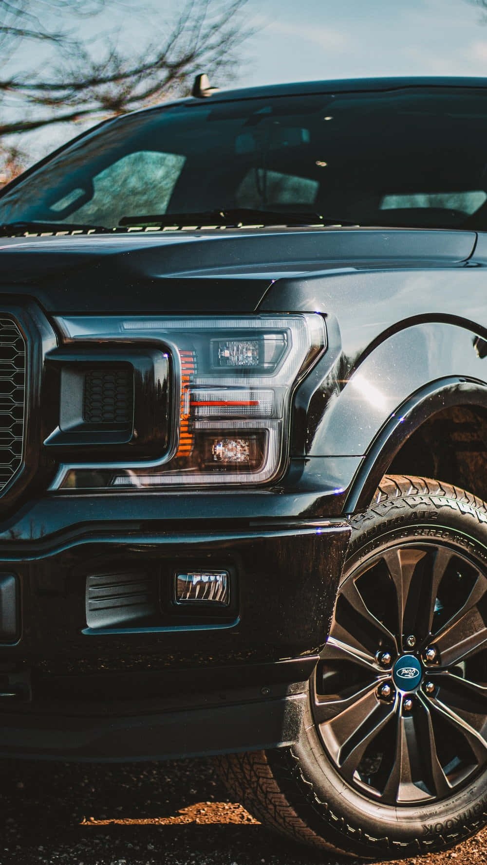 2019 Ford F-150, black, front grille, HD Phone Wallpaper