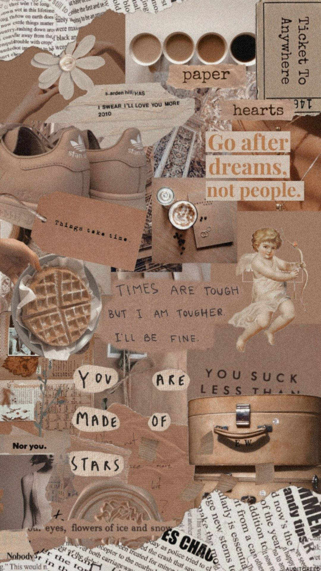 light academia aesthetic, torn paper, quotes, Full HD Phone Wallpaper