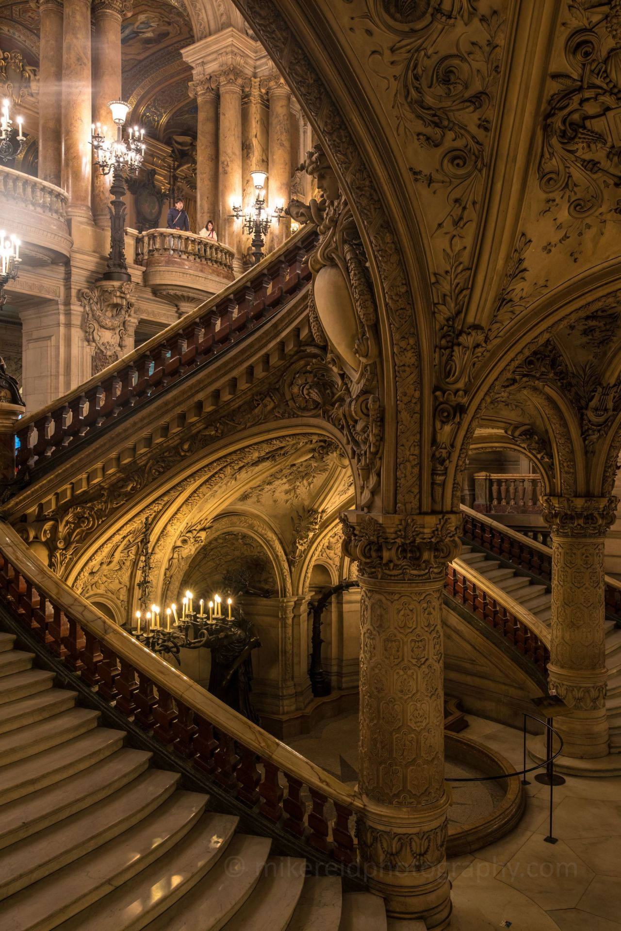 Light Academia, grand ornate staircase, gilded columns, HD Phone Wallpaper