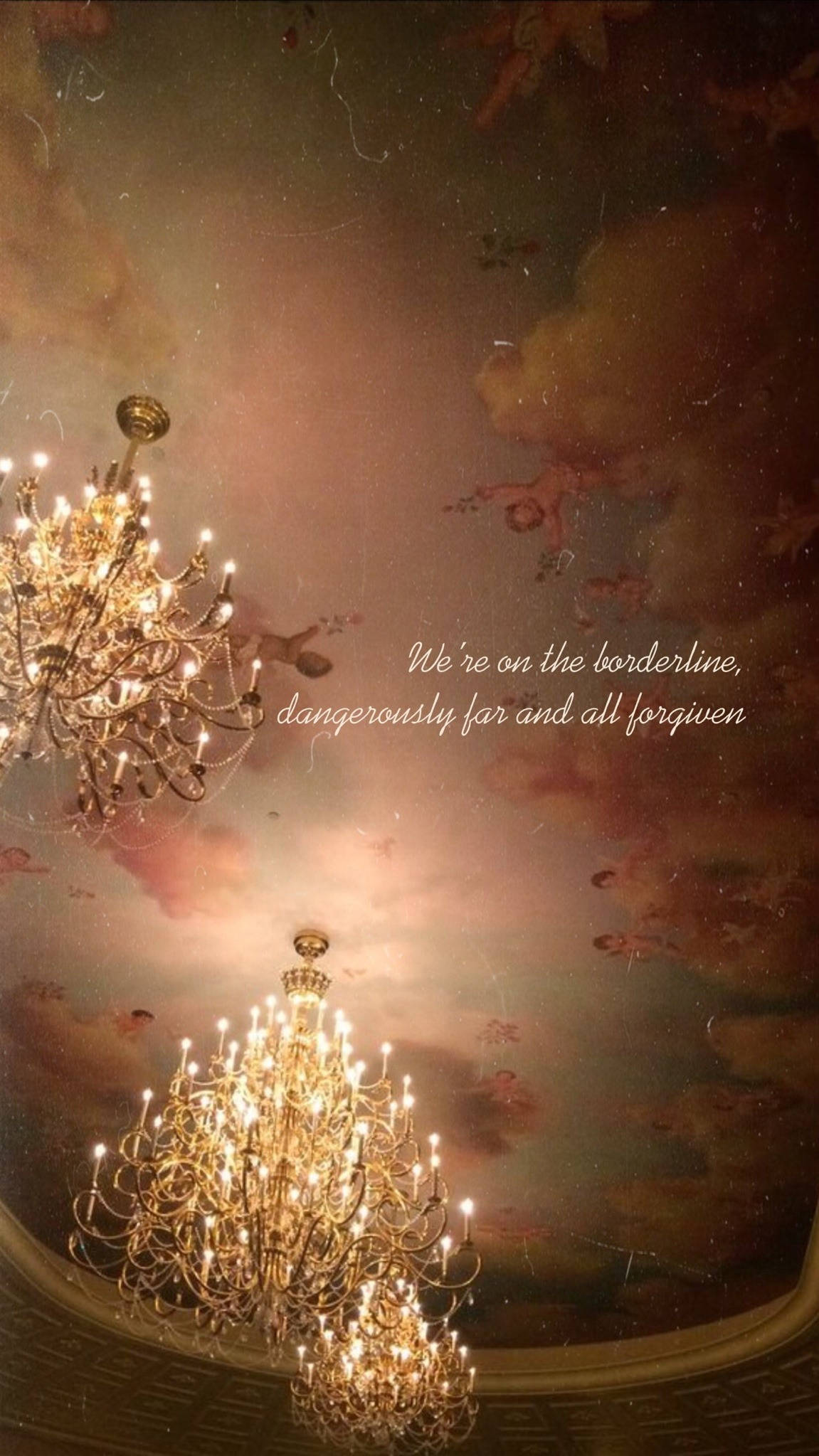 Light Academia, chandeliers, painted ceiling, Full HD Phone Wallpaper