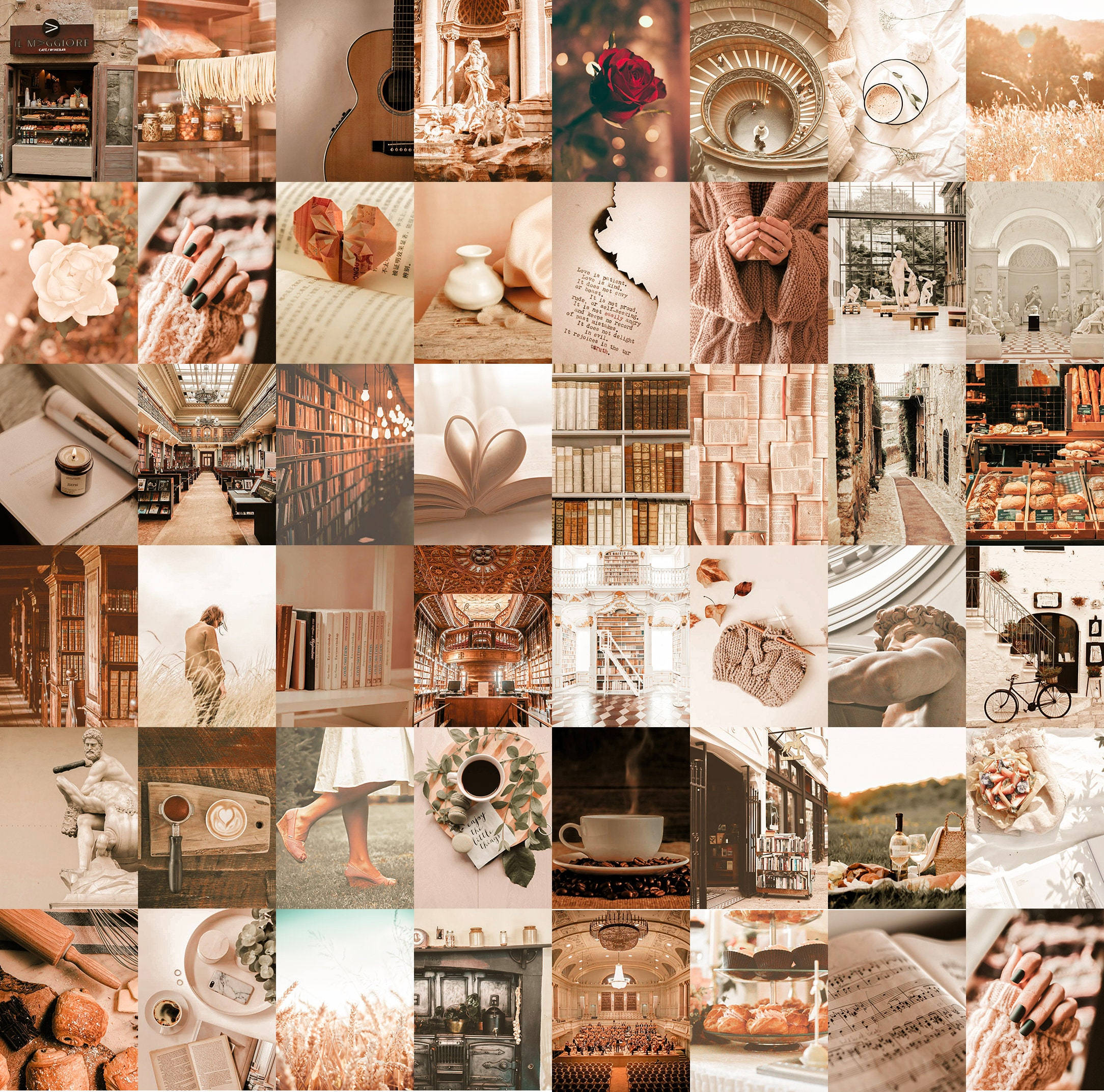 Light Academia, warm-toned, cozy interiors, Full HD Desktop Wallpaper