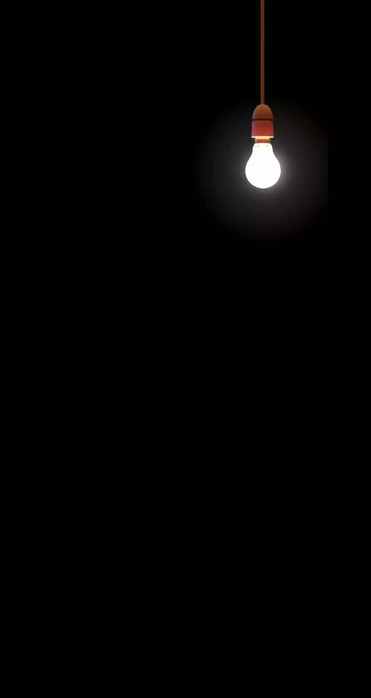incandescent bulb, pitch-black background, suspended by a wire, HD Phone Wallpaper