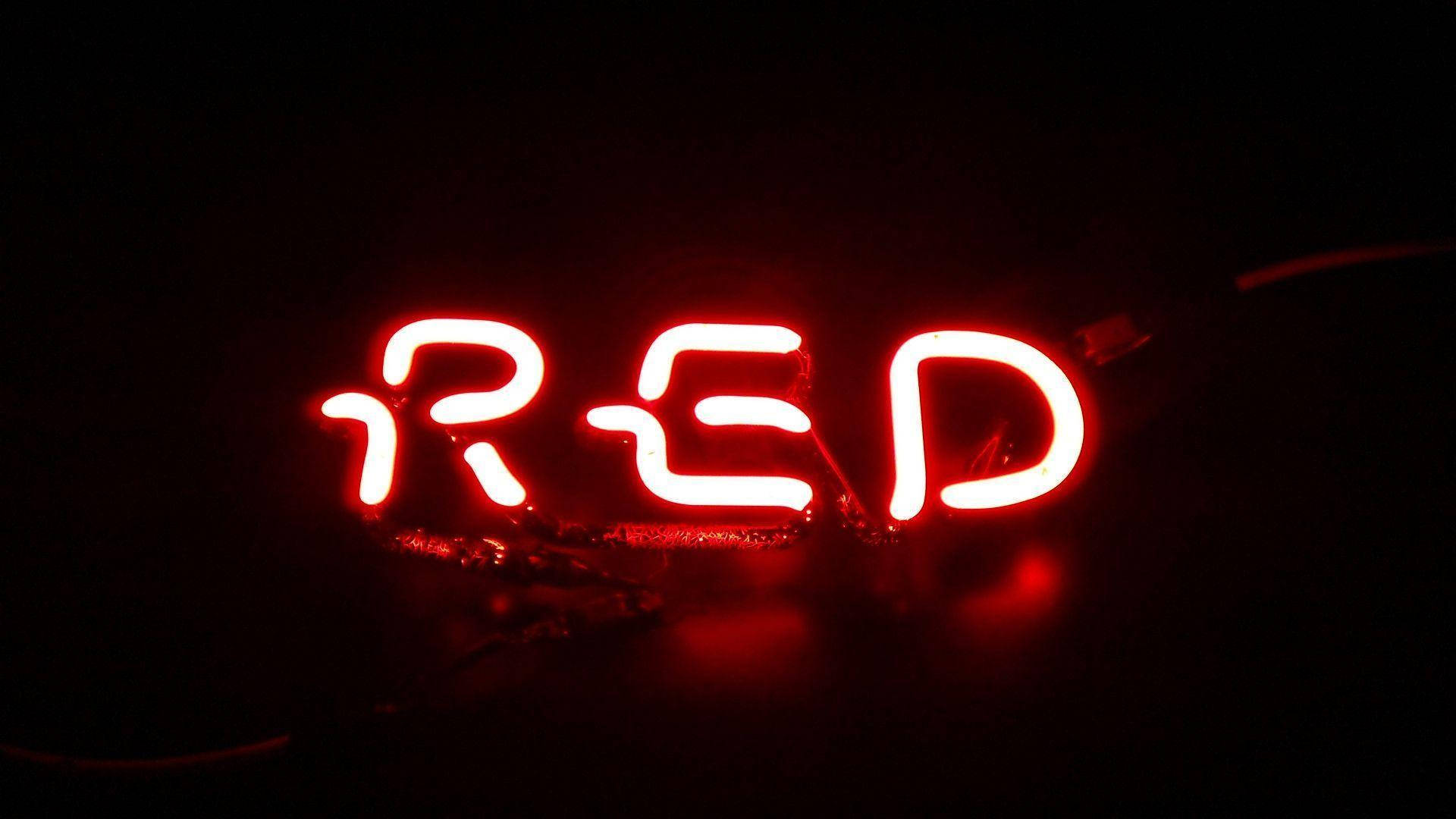 RED, neon sign, glowing red, Full HD Desktop Wallpaper