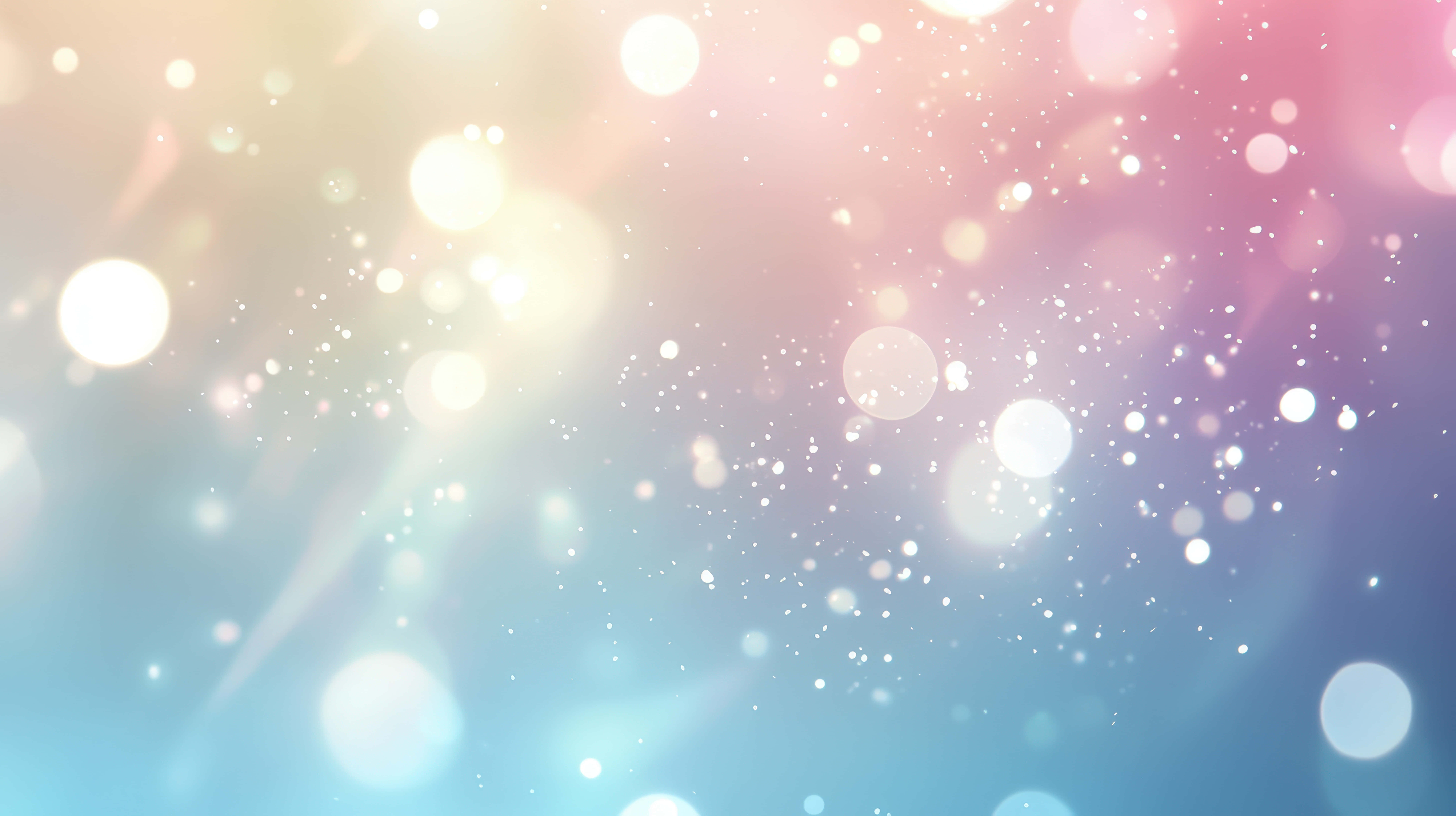pastel shades of pink blue and yellow, glowing bokeh lights, soft pastel gradient background, 8K Desktop Wallpaper