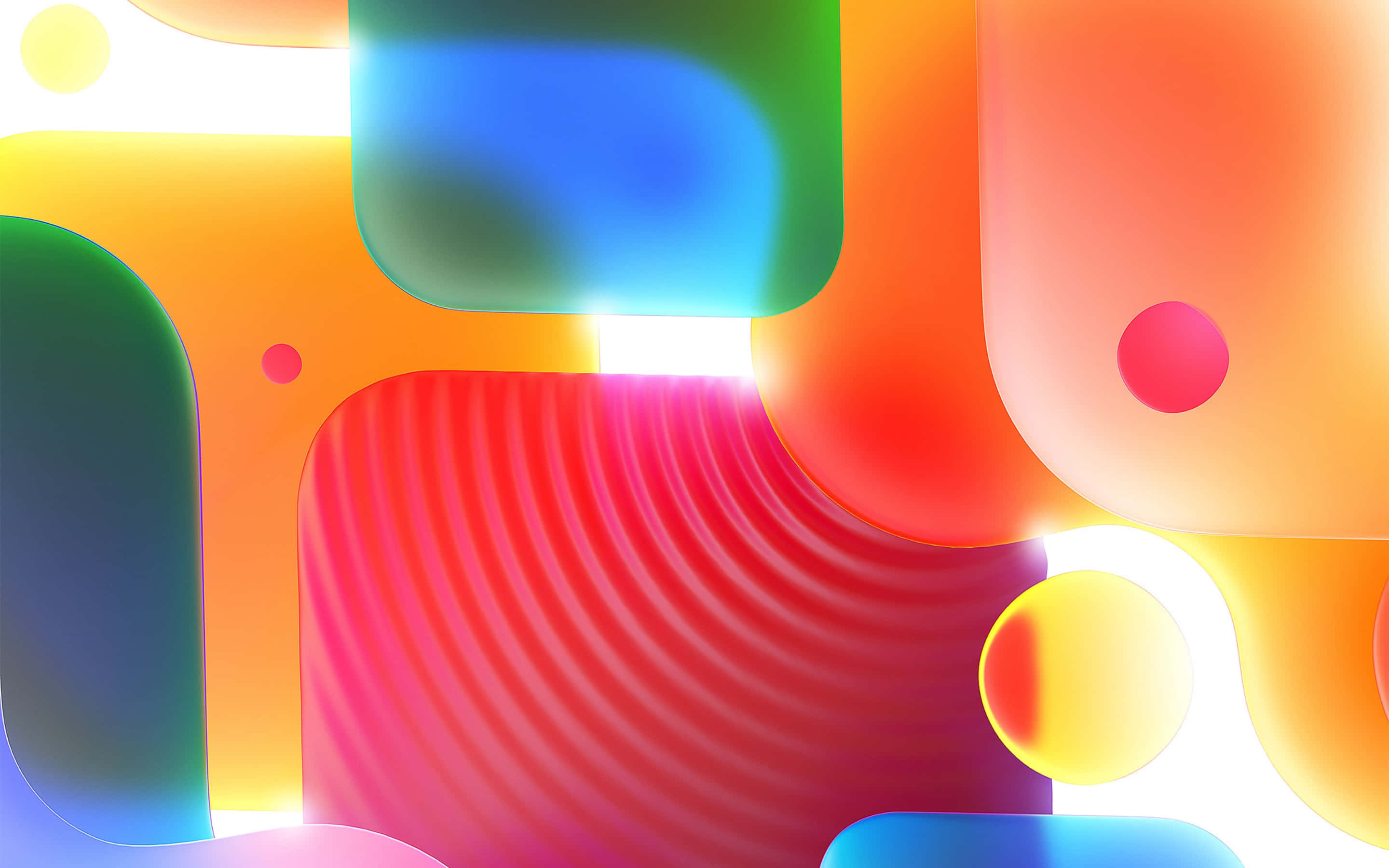 Vibrant Light Aesthetic, abstract shapes, bold colors, 2K Desktop Wallpaper