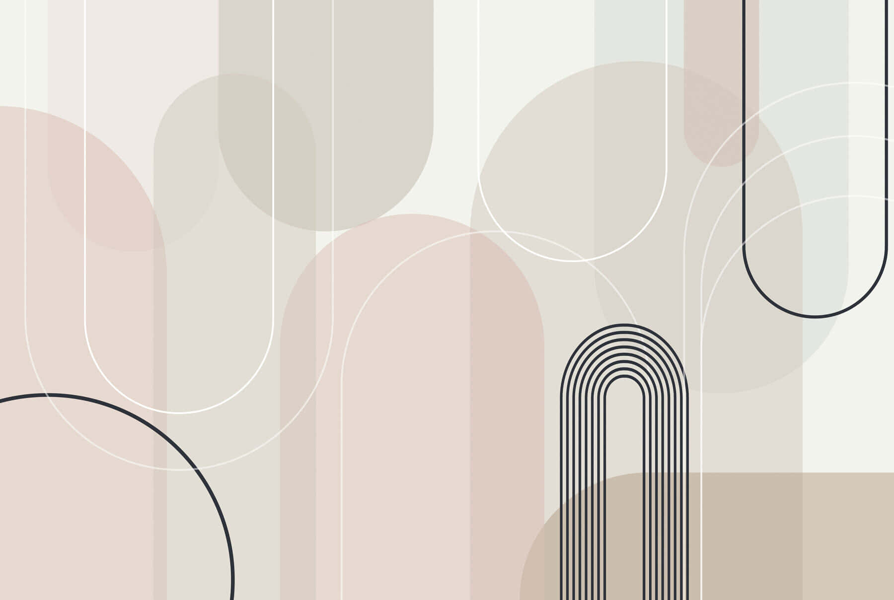 3d flex wallpaper, royal design 2026, soft pastel ovals, HD Desktop Wallpaper