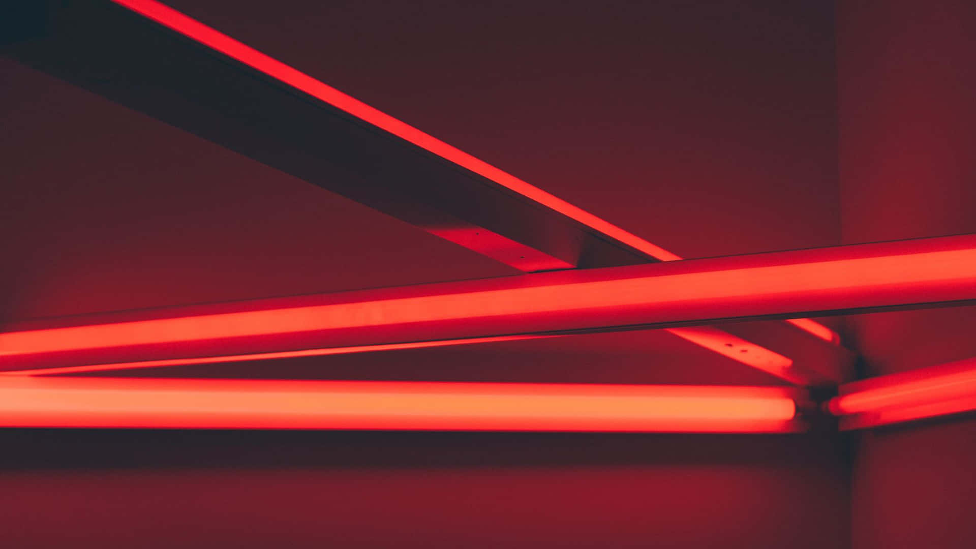 red neon light, vibrant red fluorescent tubes, sharp angles, Full HD Desktop Wallpaper