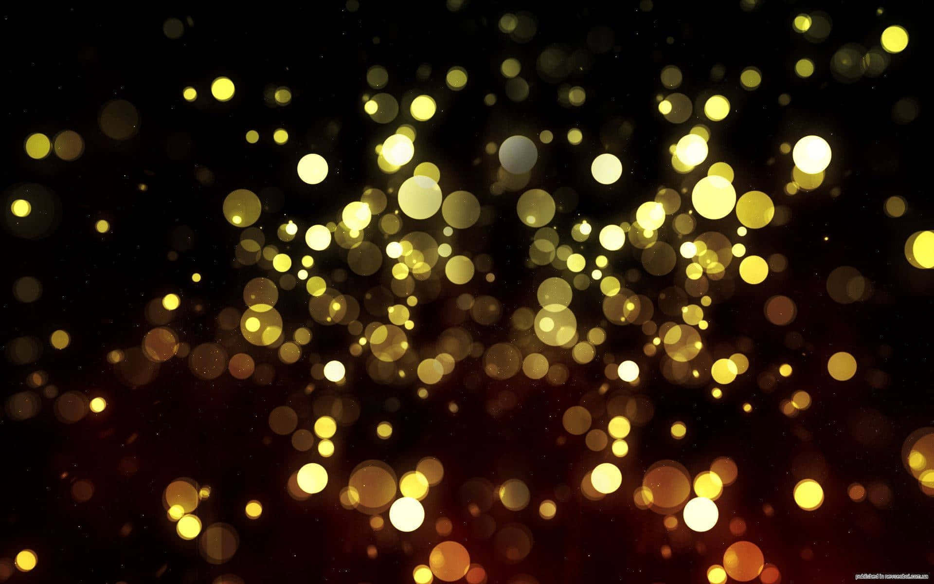 black and gold aesthetic, golden bokeh lights, dark gradient background, Full HD Desktop Wallpaper