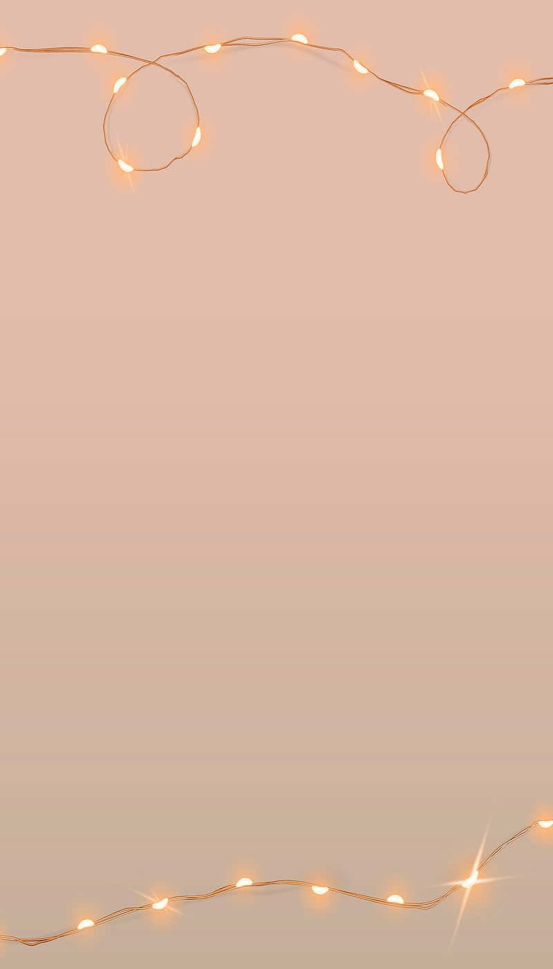 warm glowing string lights, soft peach gradient background, top and bottom edges, HD Phone Wallpaper