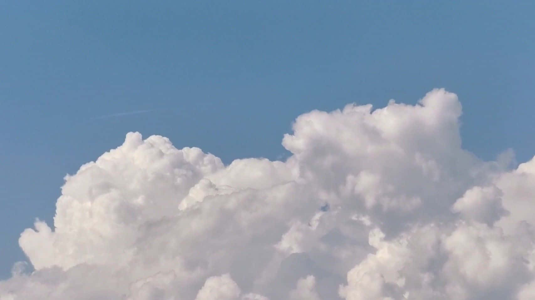 light blue aesthetic laptop, fluffy white clouds, clear blue sky, HD Desktop Wallpaper