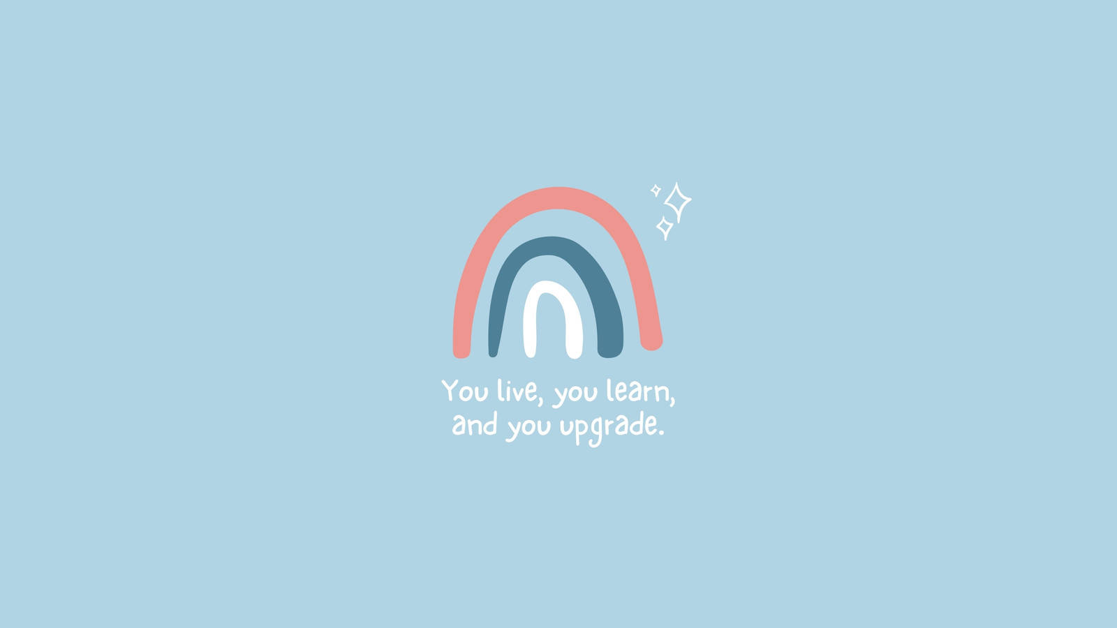 minimalist aesthetic, pastel rainbow, soft blue background, HD Desktop Wallpaper