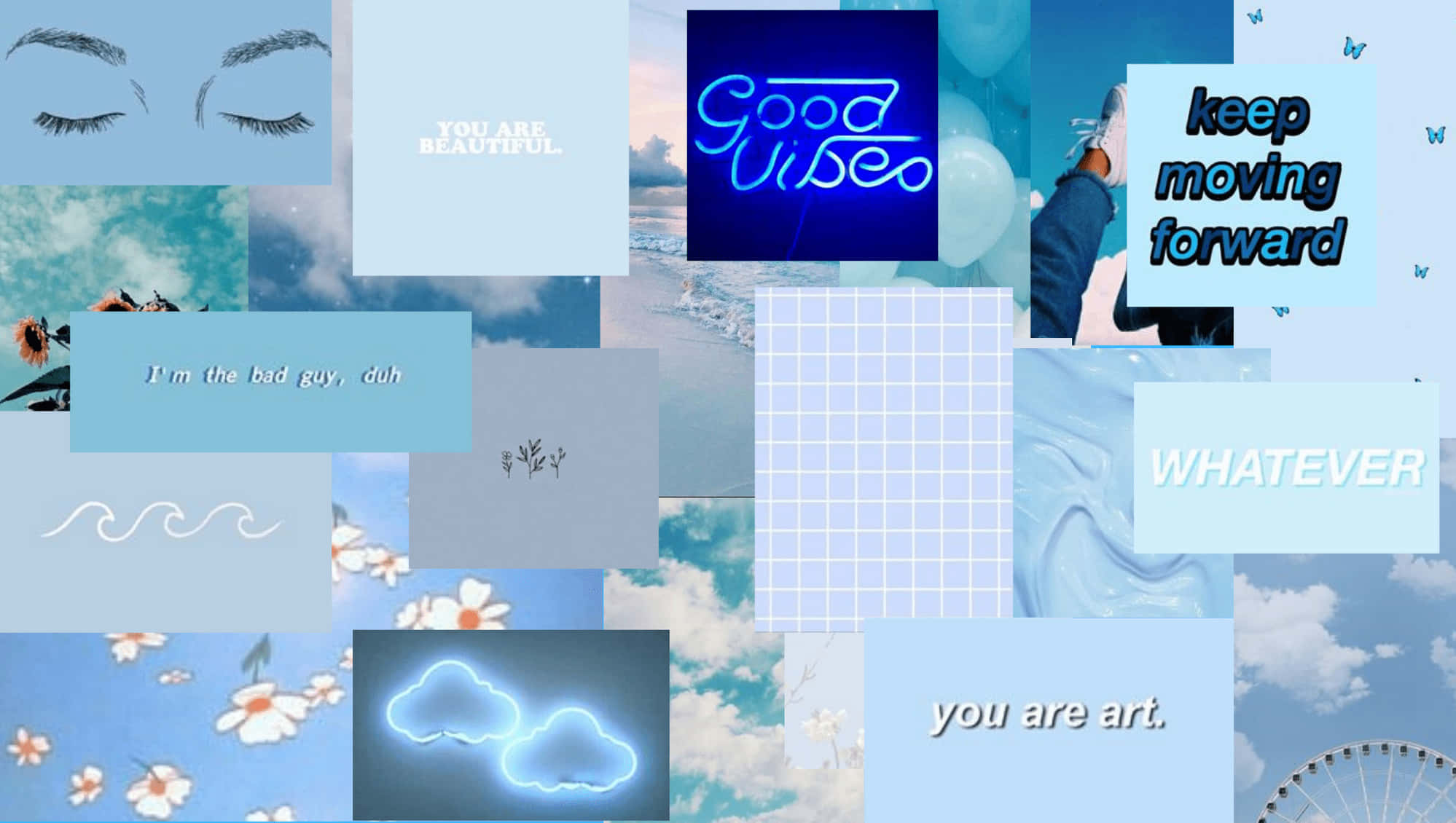Light Blue Laptop, pastel blue, cool gray desk, Full HD Desktop Wallpaper