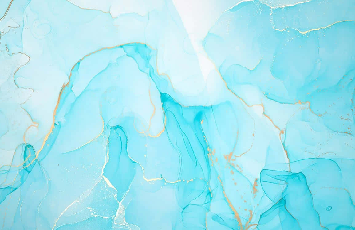 Light Blue Marble, turquoise, gold, SD Desktop Wallpaper