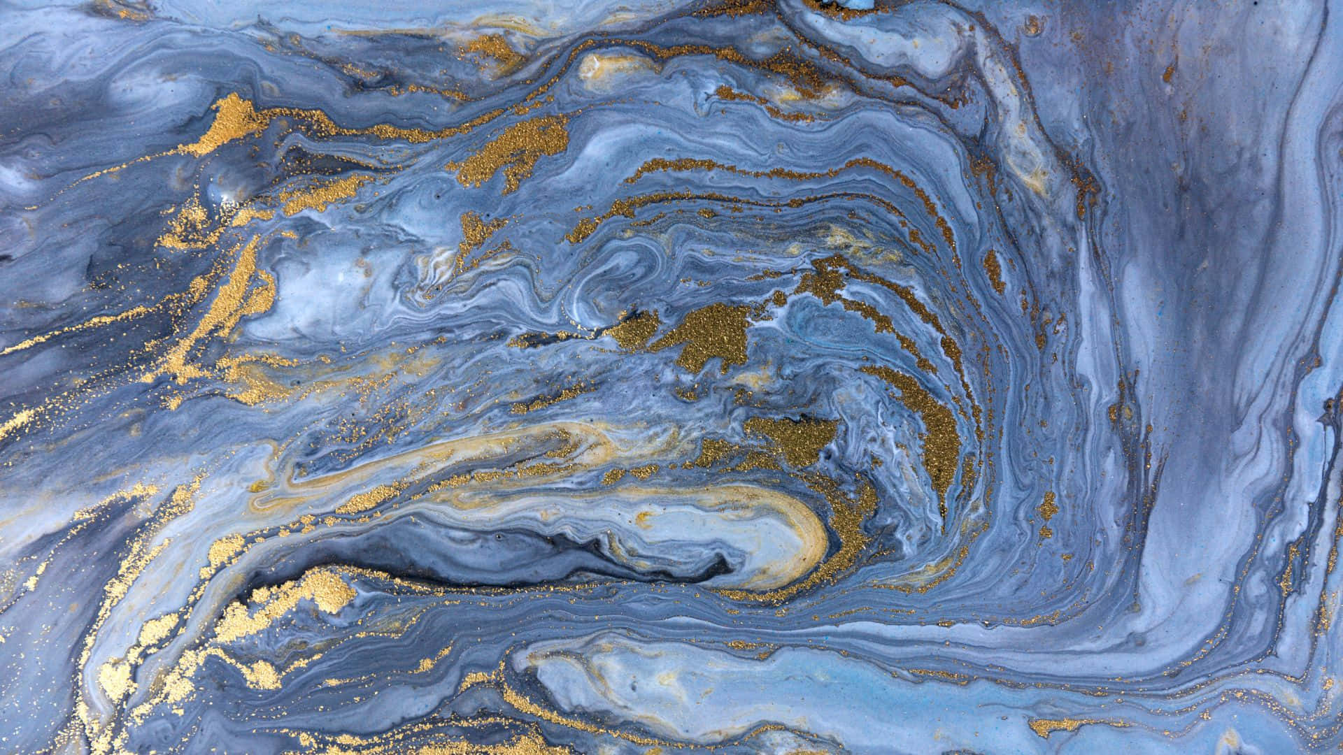 blue marble, deep blue, gold metallic paint, Full HD Desktop Wallpaper