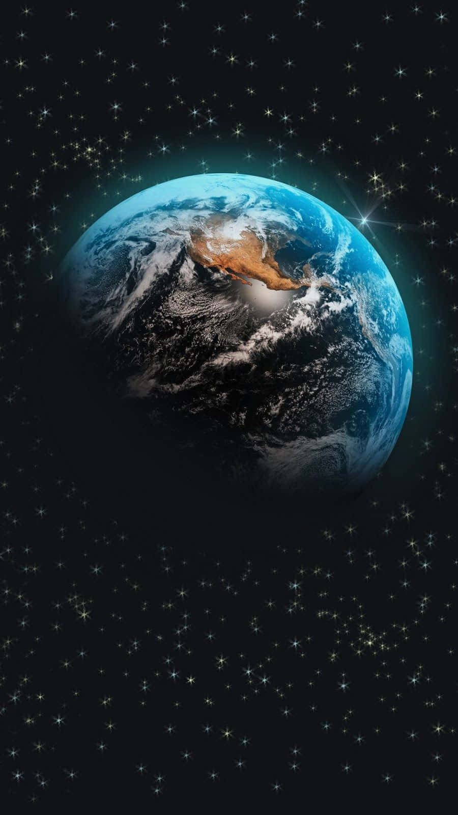 Blue Marble, starry space, Earth, HD Phone Wallpaper