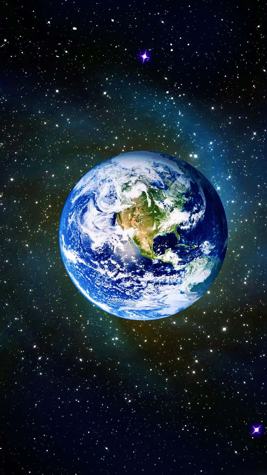Blue Marble, Earth, starry cosmic backdrop, HD Phone Wallpaper