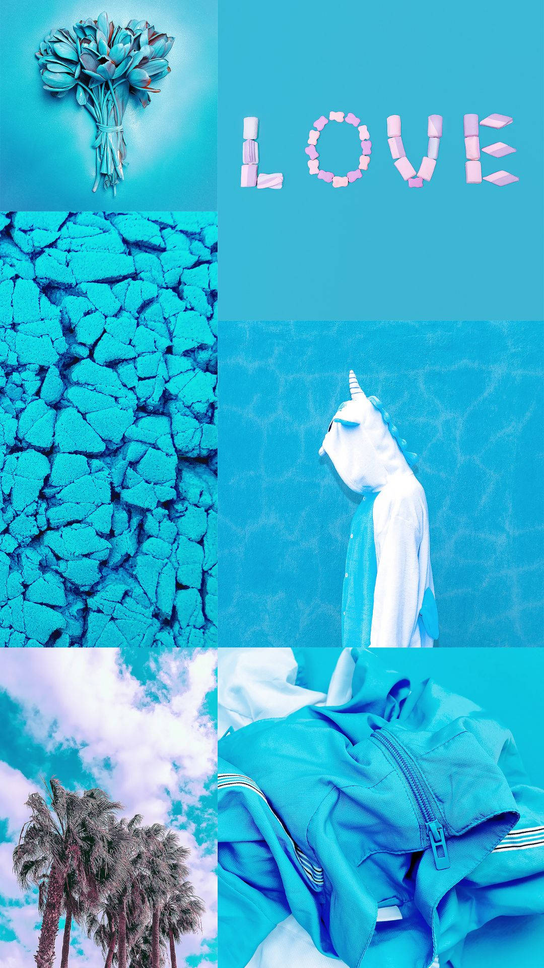 cute light blue, unicorn, water, Full HD Phone Wallpaper