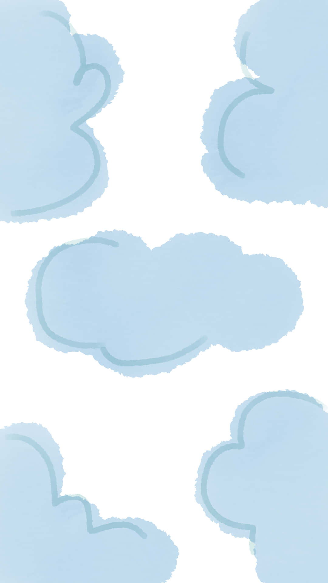 light blue, cloud pattern, watercolor clouds, Full HD Phone Wallpaper