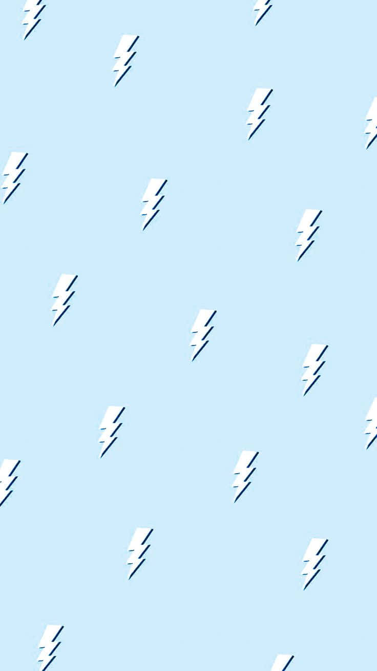 light blue, white lightning bolt icons, minimalist repeating pattern, HD Phone Wallpaper