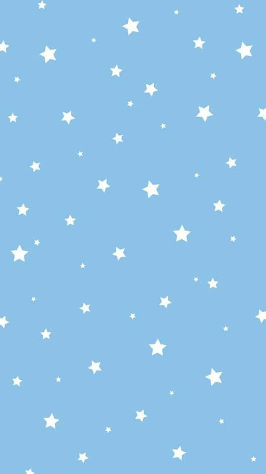 light blue, white stars, celestial pattern, SD Phone Wallpaper