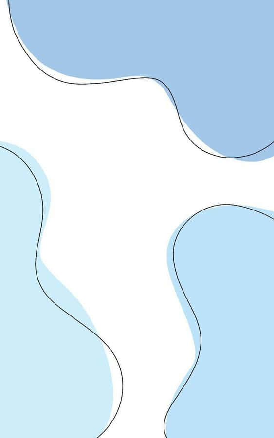 abstract light blue waves, soft blue abstract shapes, black outlines, SD Phone Wallpaper