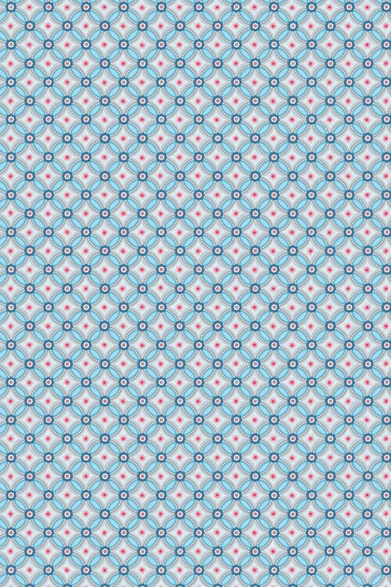 Light Blue Medallion Pattern, blue scalloped circles, pink starbursts, SD Phone Wallpaper