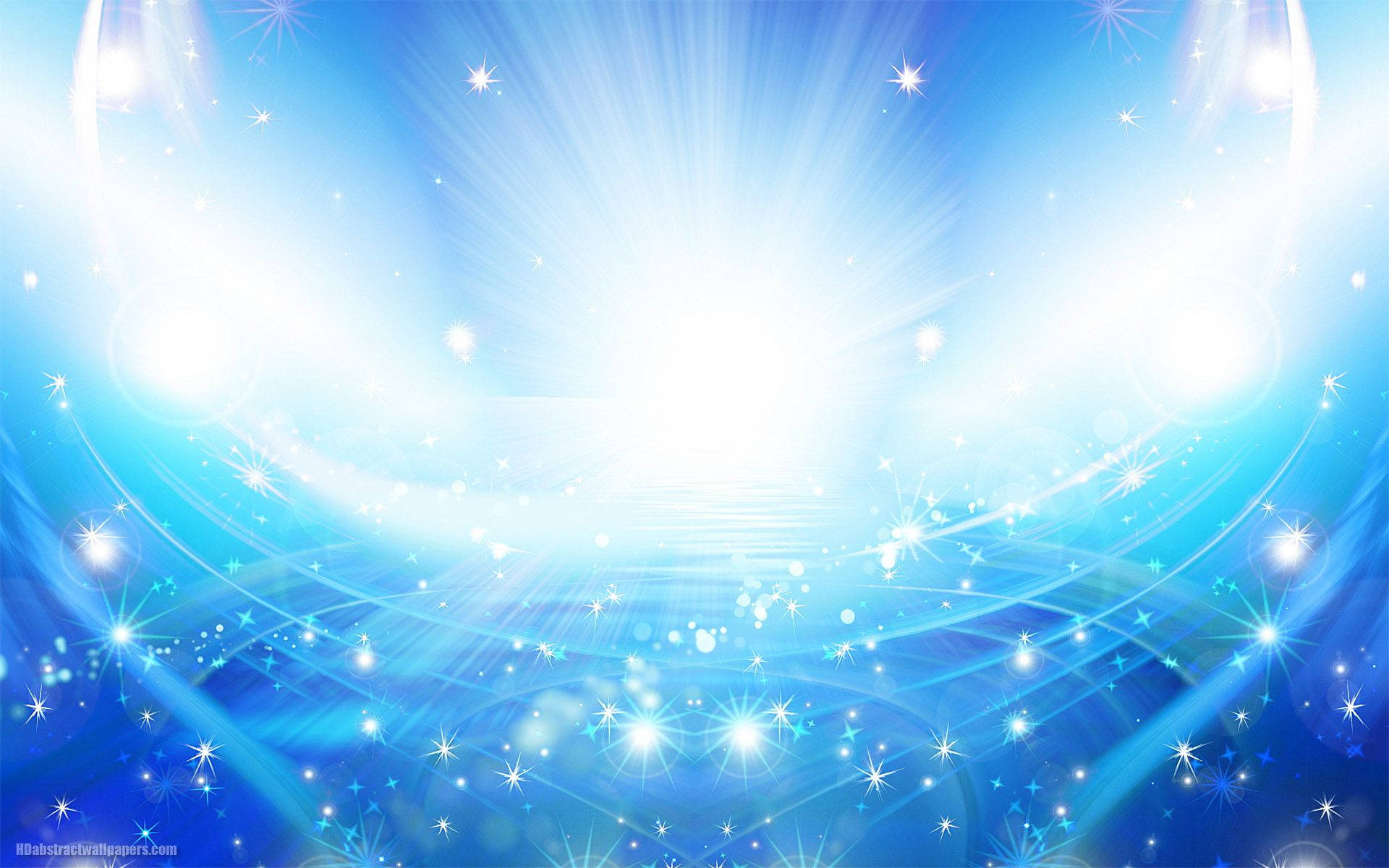 Light Blue, radiant blue cosmic background, glowing starbursts, Full HD Desktop Wallpaper