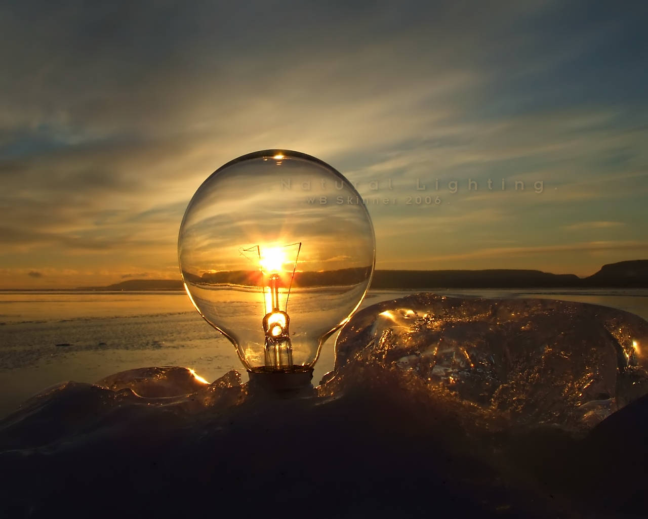 light bulb, sunset, glass, HD Desktop Wallpaper