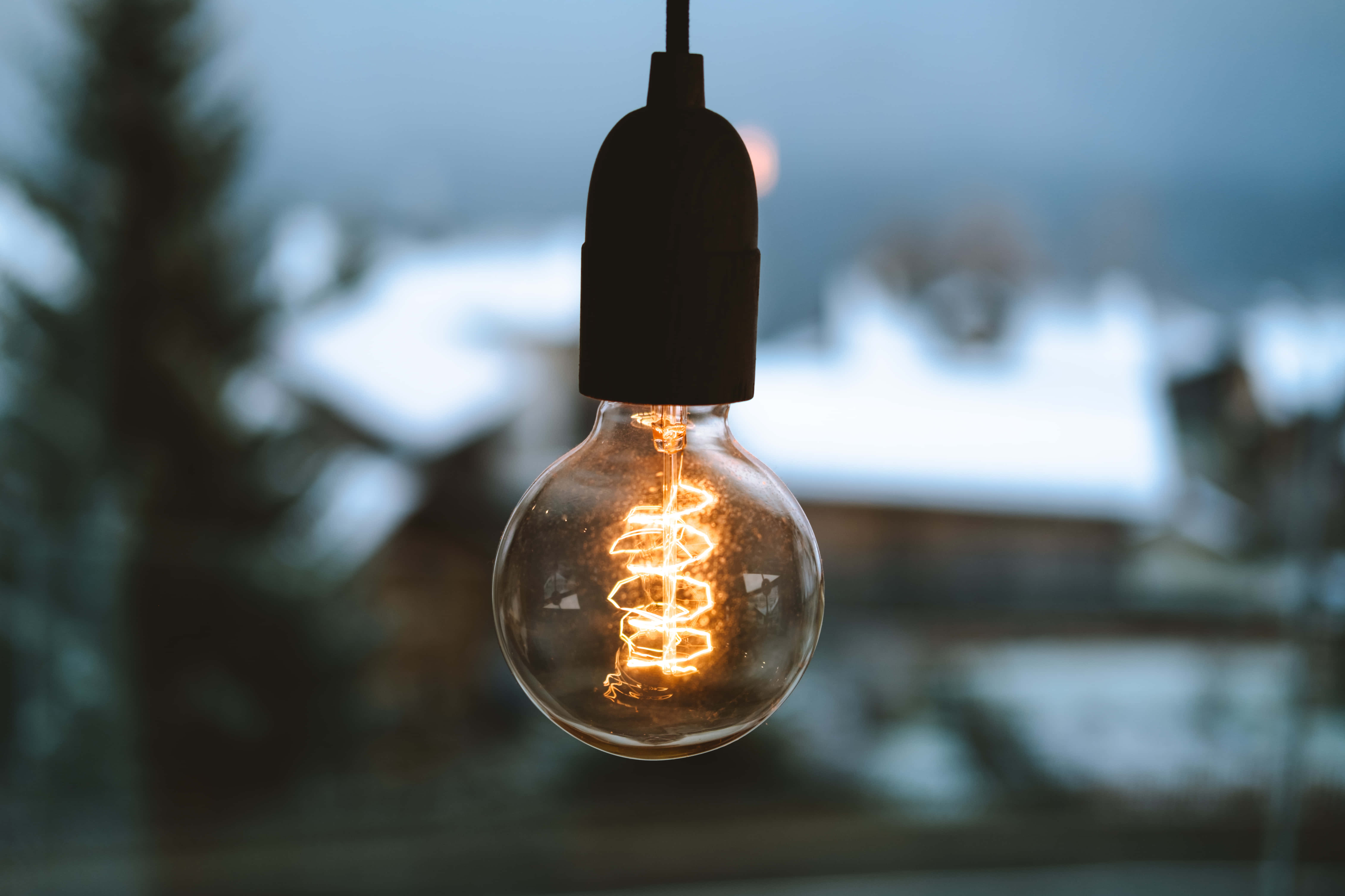 incandescent bulb, vintage filament bulb, window, 5K Desktop Wallpaper