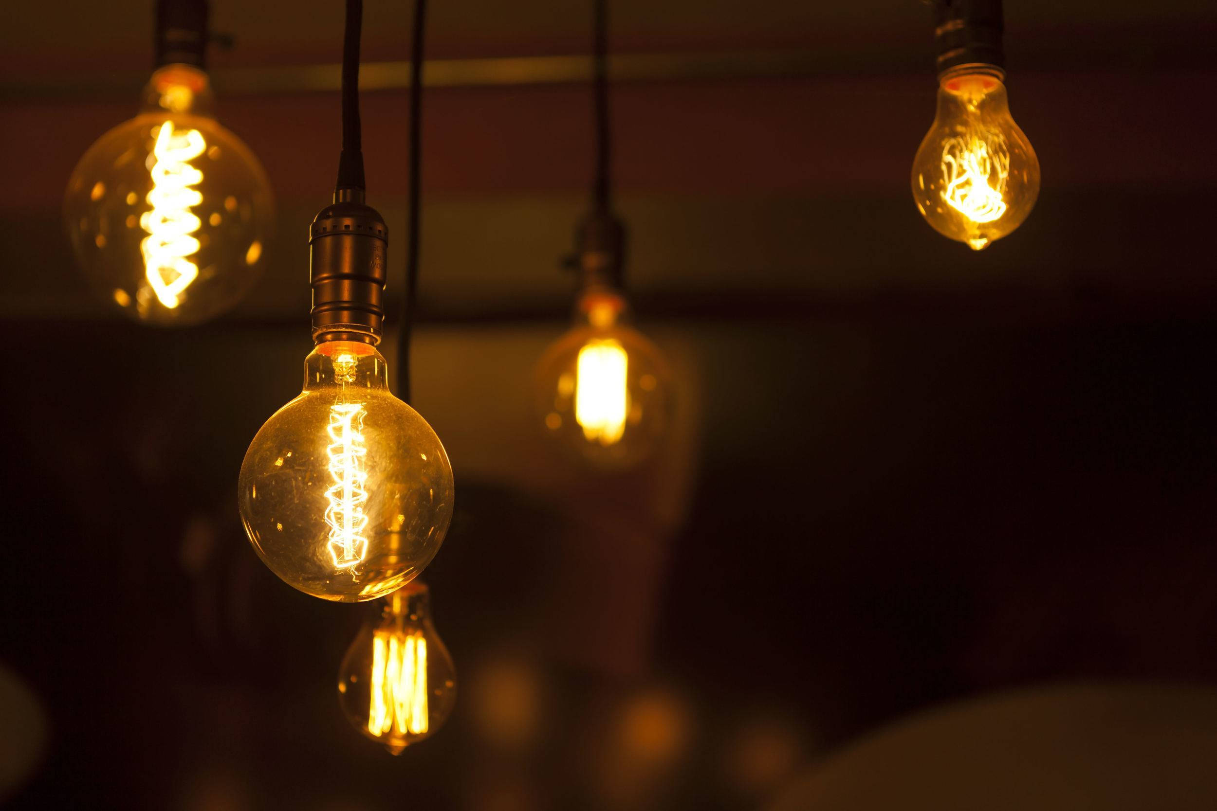 twisted light bulbs, vintage filament bulbs, warm glowing, Full HD Desktop Wallpaper