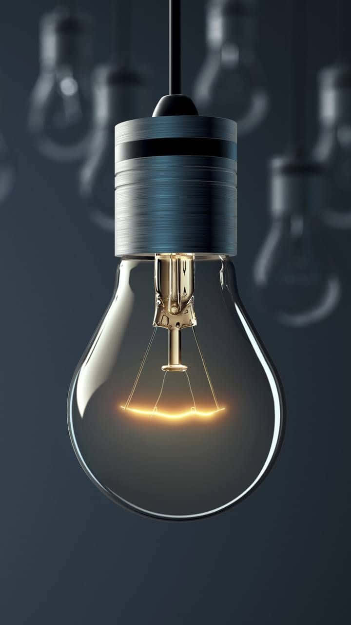 incandescent bulb, gray cap, glowing, HD Phone Wallpaper
